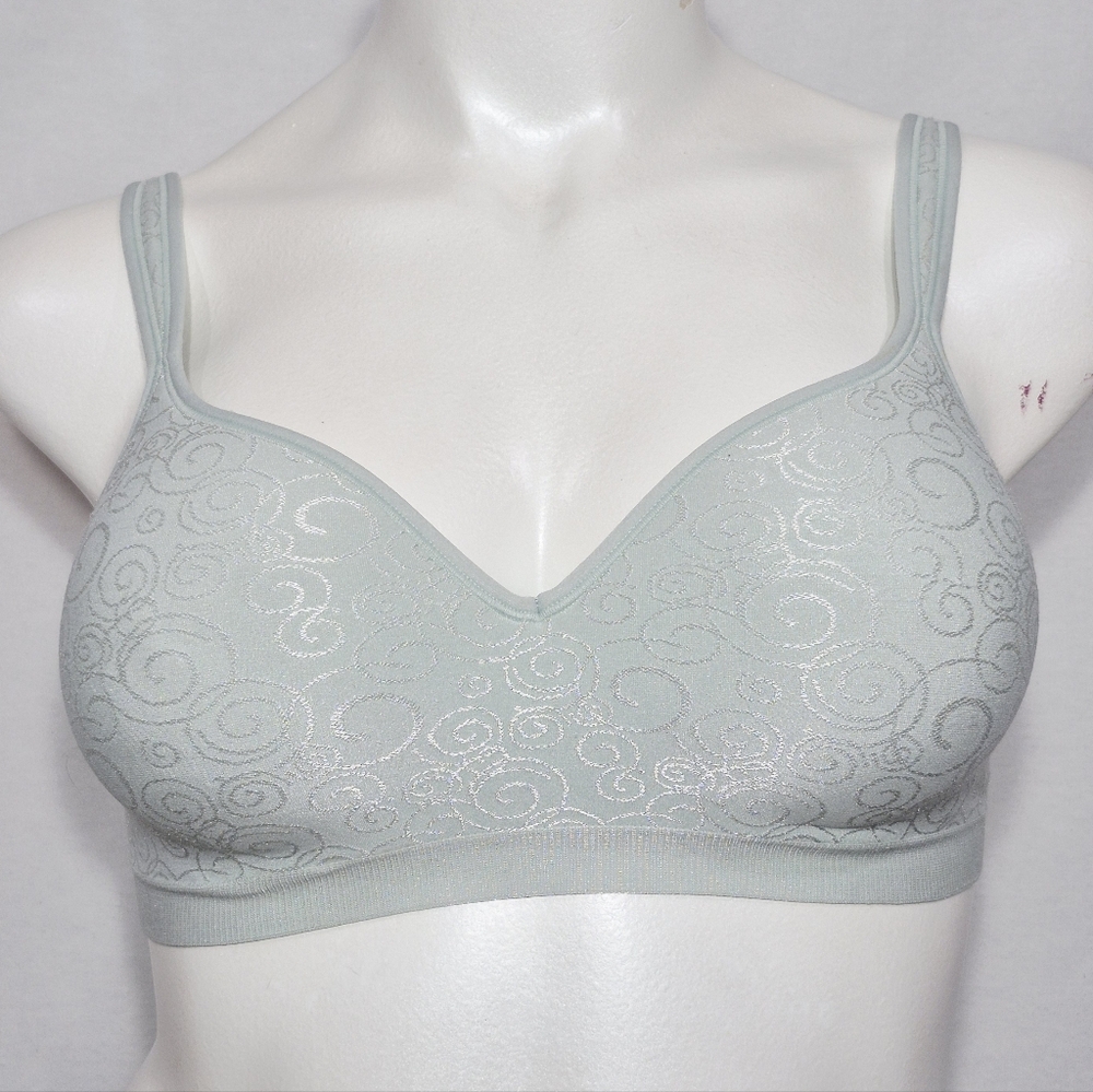 38C Bali 3463 B540 Comfort Revolution Wire Free Bra Mint‎ Green Spiral